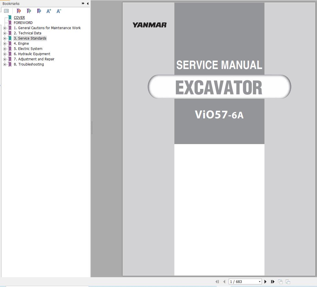 Yanmar Excavator ViO57 6A Service Manual MMB45ENMA00101 1