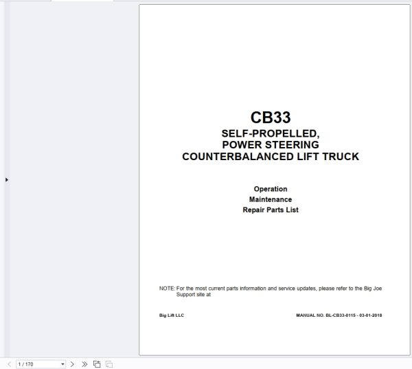 Big Joe Forklift 2026 Operation Service Manuals PDF 716MB (4)