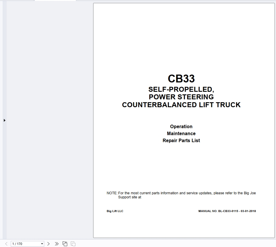 Big Joe Forklift 2026 Operation Service Manuals PDF 716MB (4)