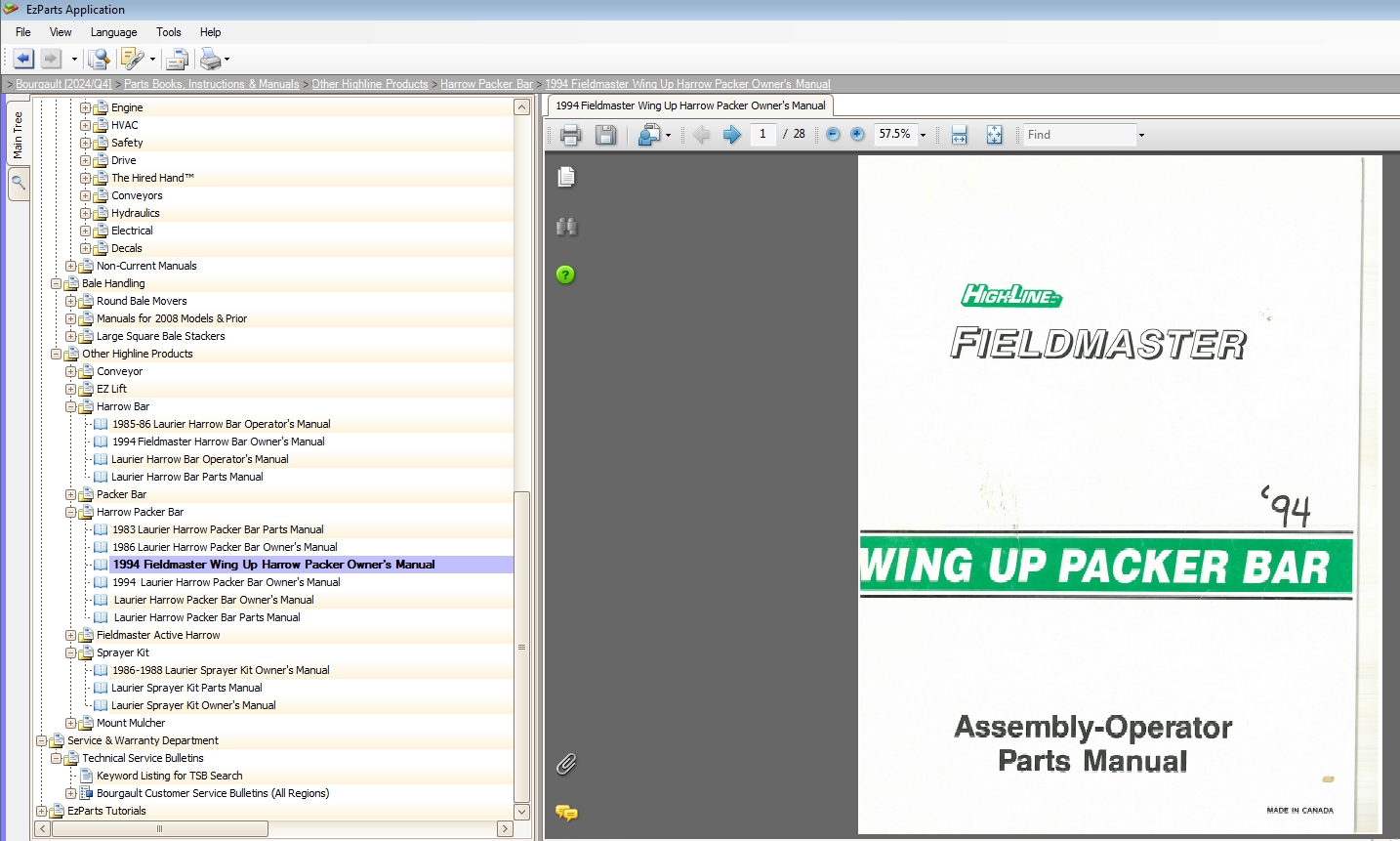 Bourgault 2024 Q4 Parts Book Instructions Documentation VMware 4
