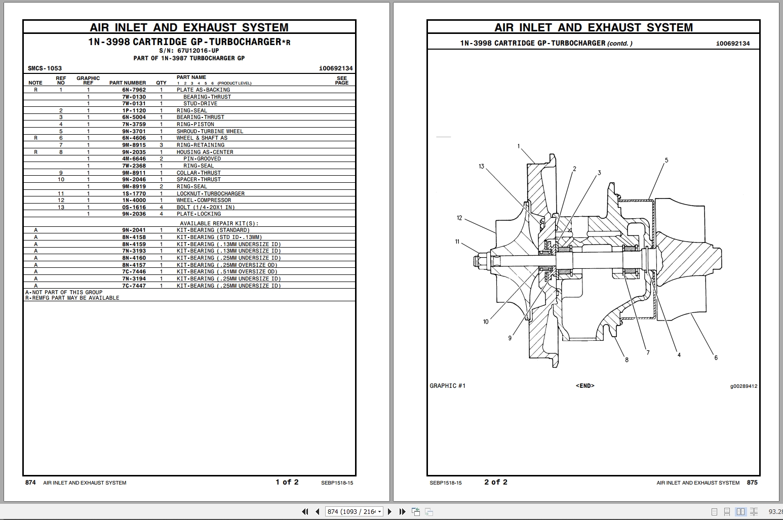 CAT Industrial Engine 3408B Parts Manual SEBP1518 15 2003 2