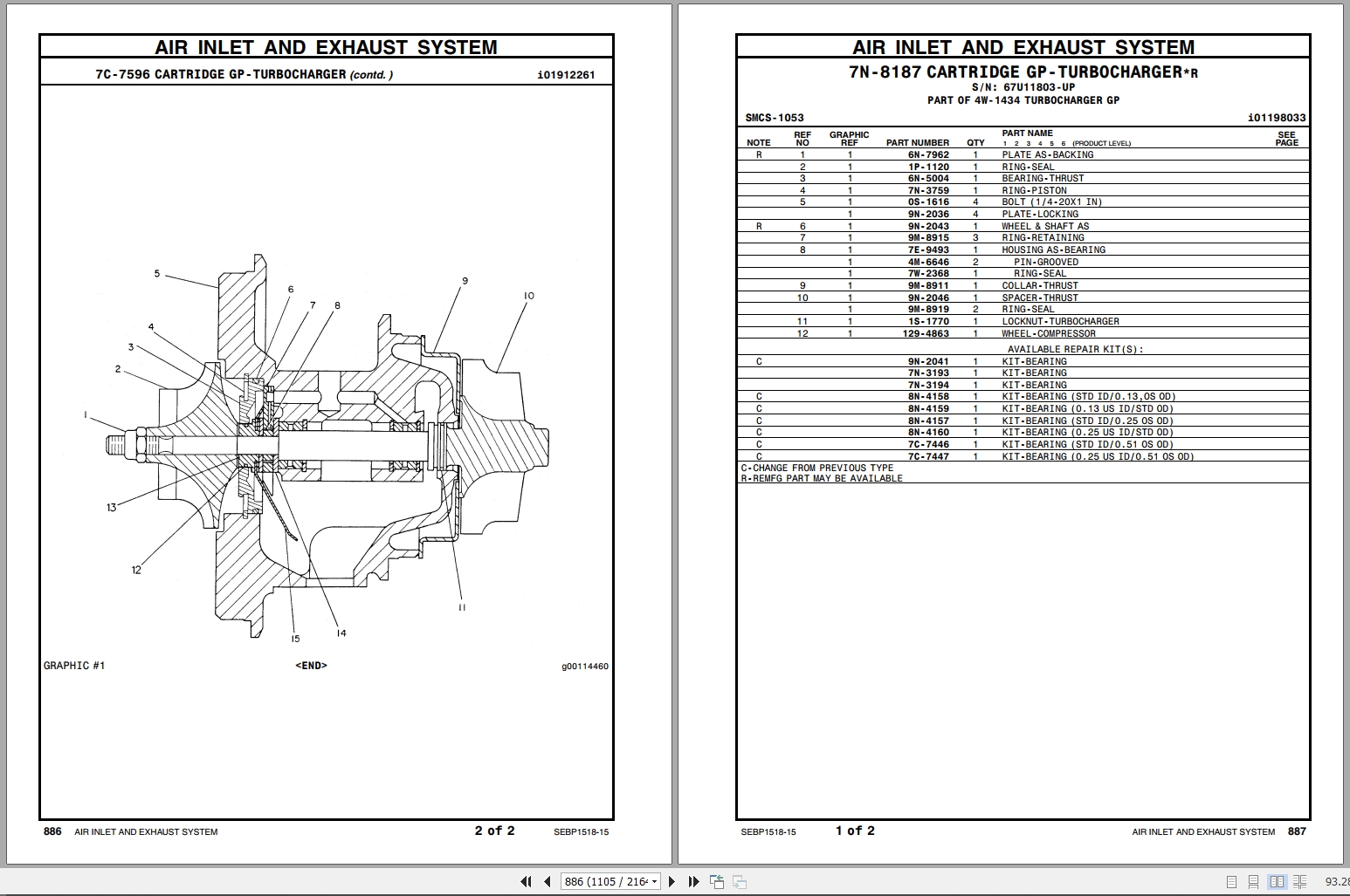 CAT Industrial Engine 3408B Parts Manual SEBP1518 15 2003 3
