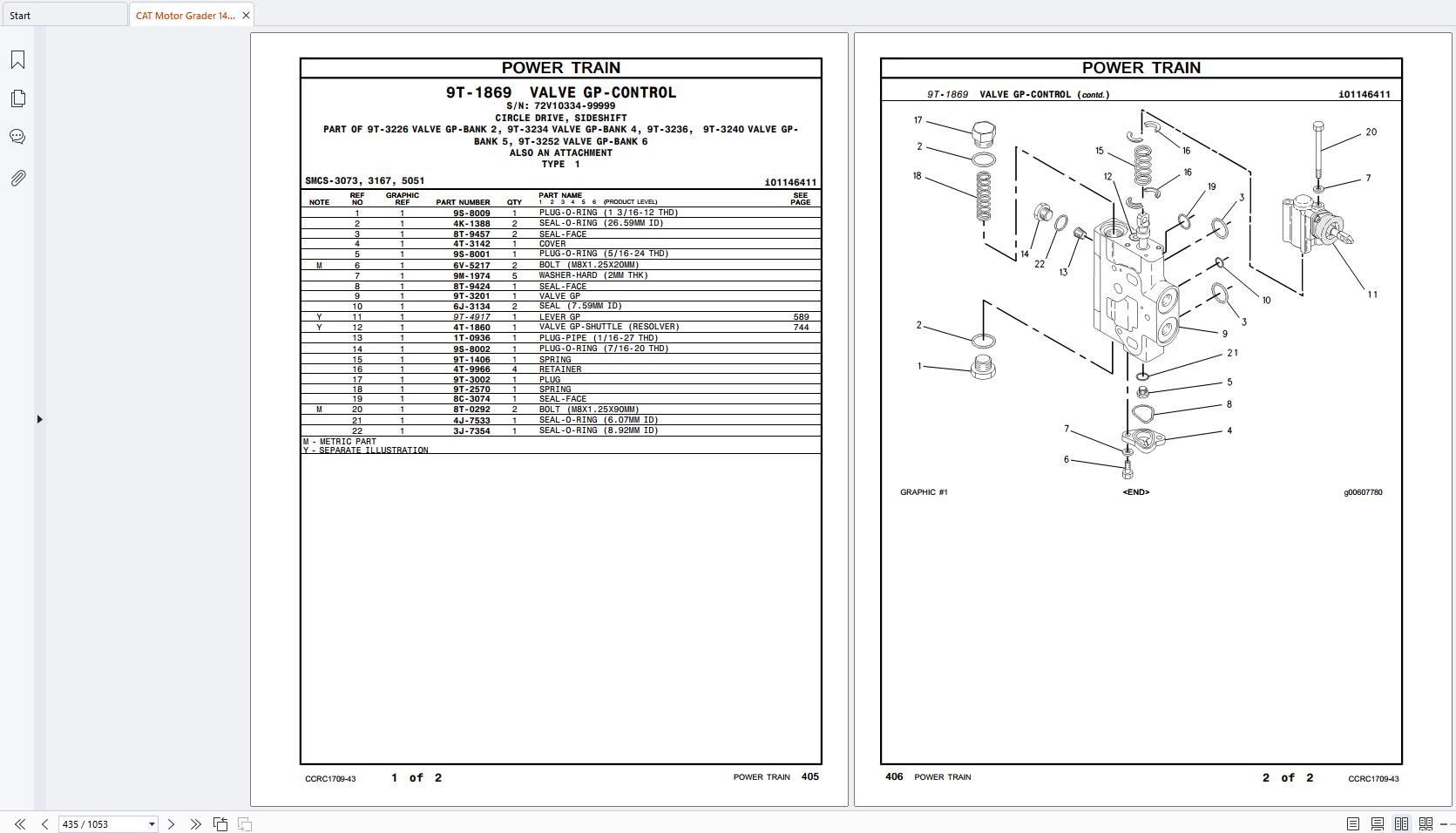 CAT Motor Grader 140G Parts Manual CCRC1709 43 (2)