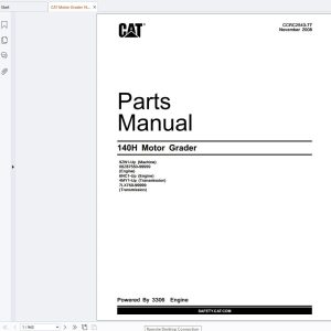 CAT Motor Grader 140H Parts Manual CCRC2543 77 (1)