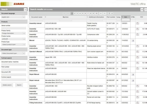 CLAAS WebTIC Offline EN 06.2025 Operator Schematic Repair Technical Program 4 (1)