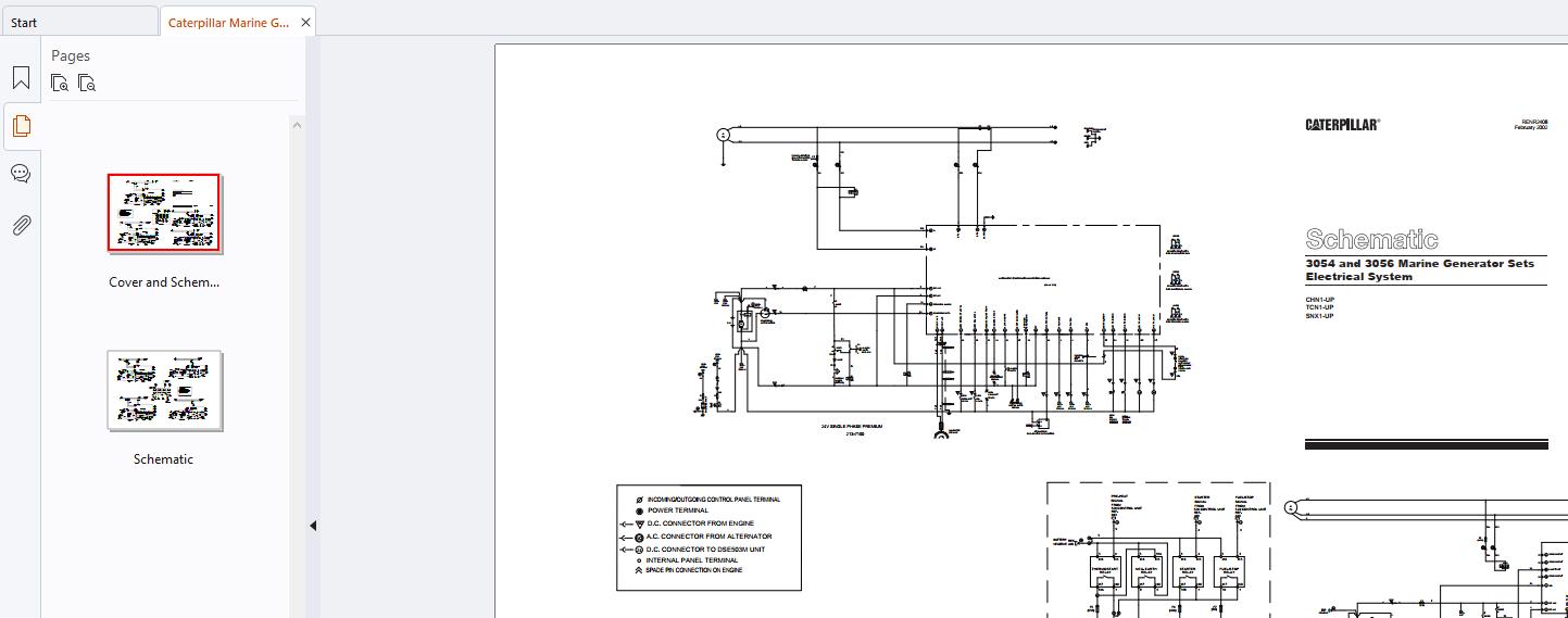 Caterpillar Marine Generator Sets 3054 3056 Electrical Schematics RENR2408 00 (3)
