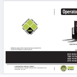 Clark Forklift 2025 Operators Manual PDF 2.37GB (2)