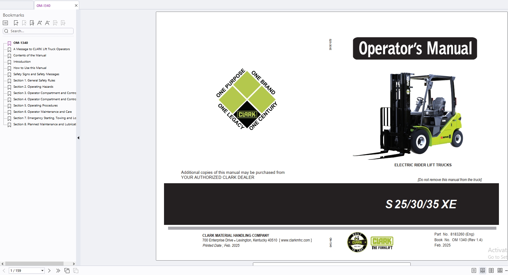 Clark Forklift 2025 Operators Manual PDF 2.37GB (3)
