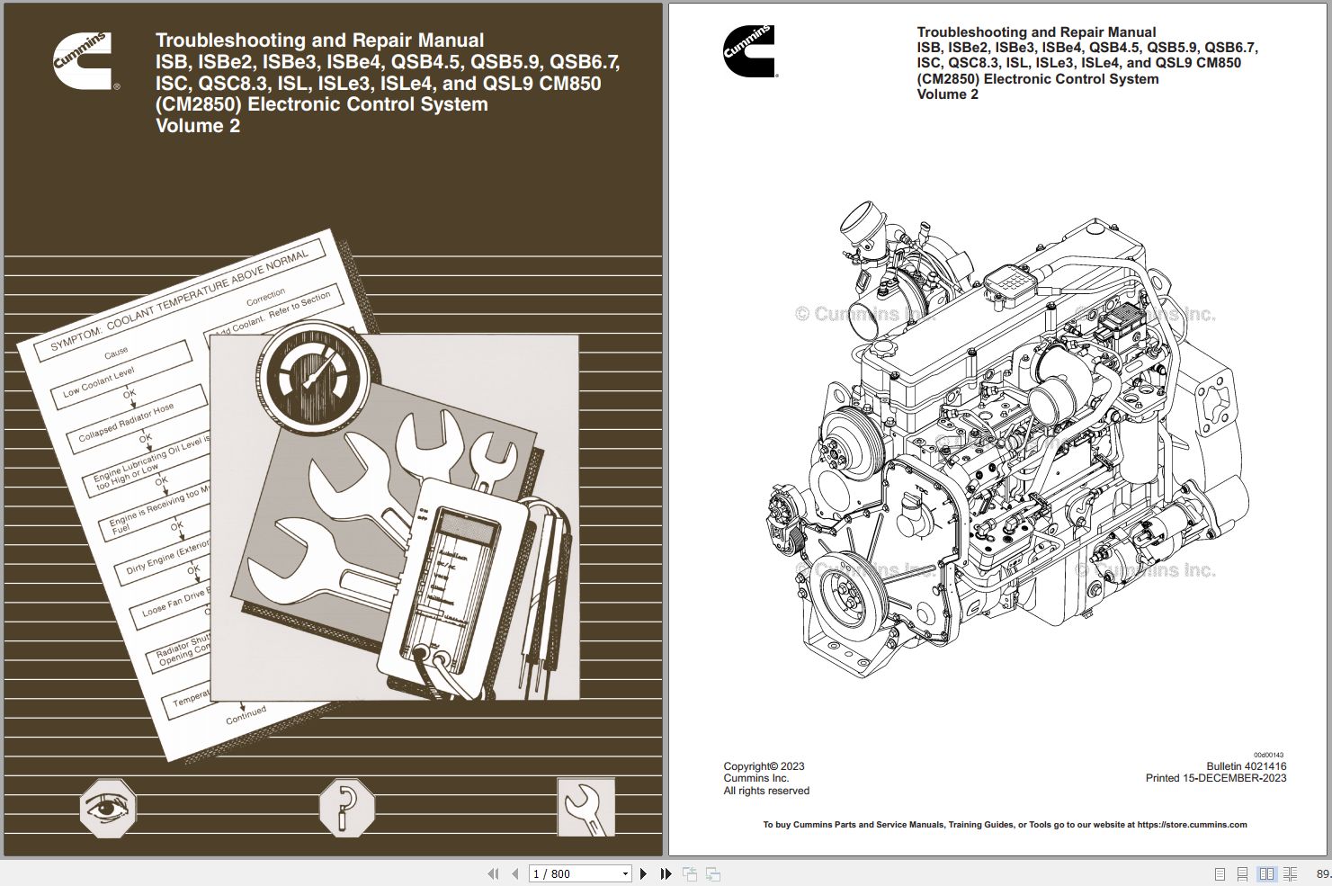Cummins Engine ISB to QSL9 CM850 Troubleshooting Repair Manual 4021416 2023 (3)