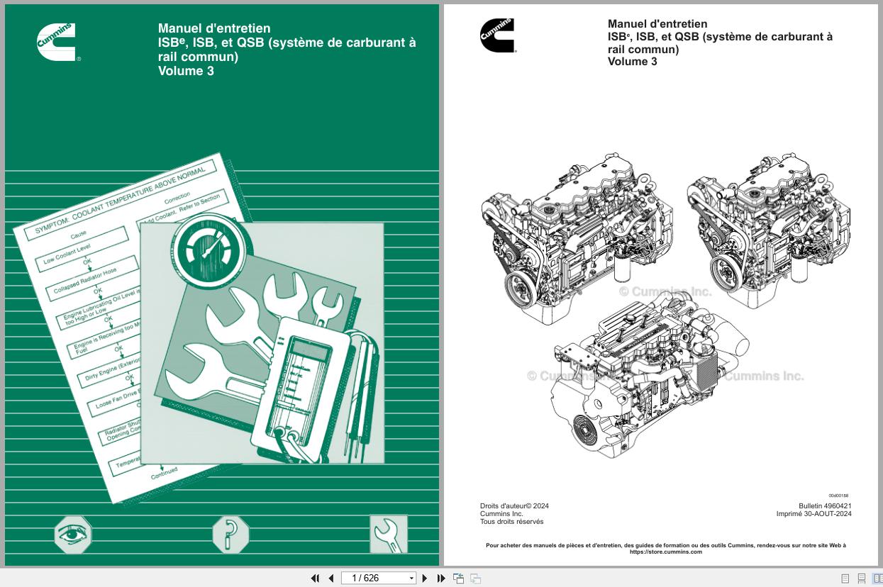 Cummins Engine ISBe ISB QSB Maintenance Manual 4960421 2024 VOL3 FR (1)