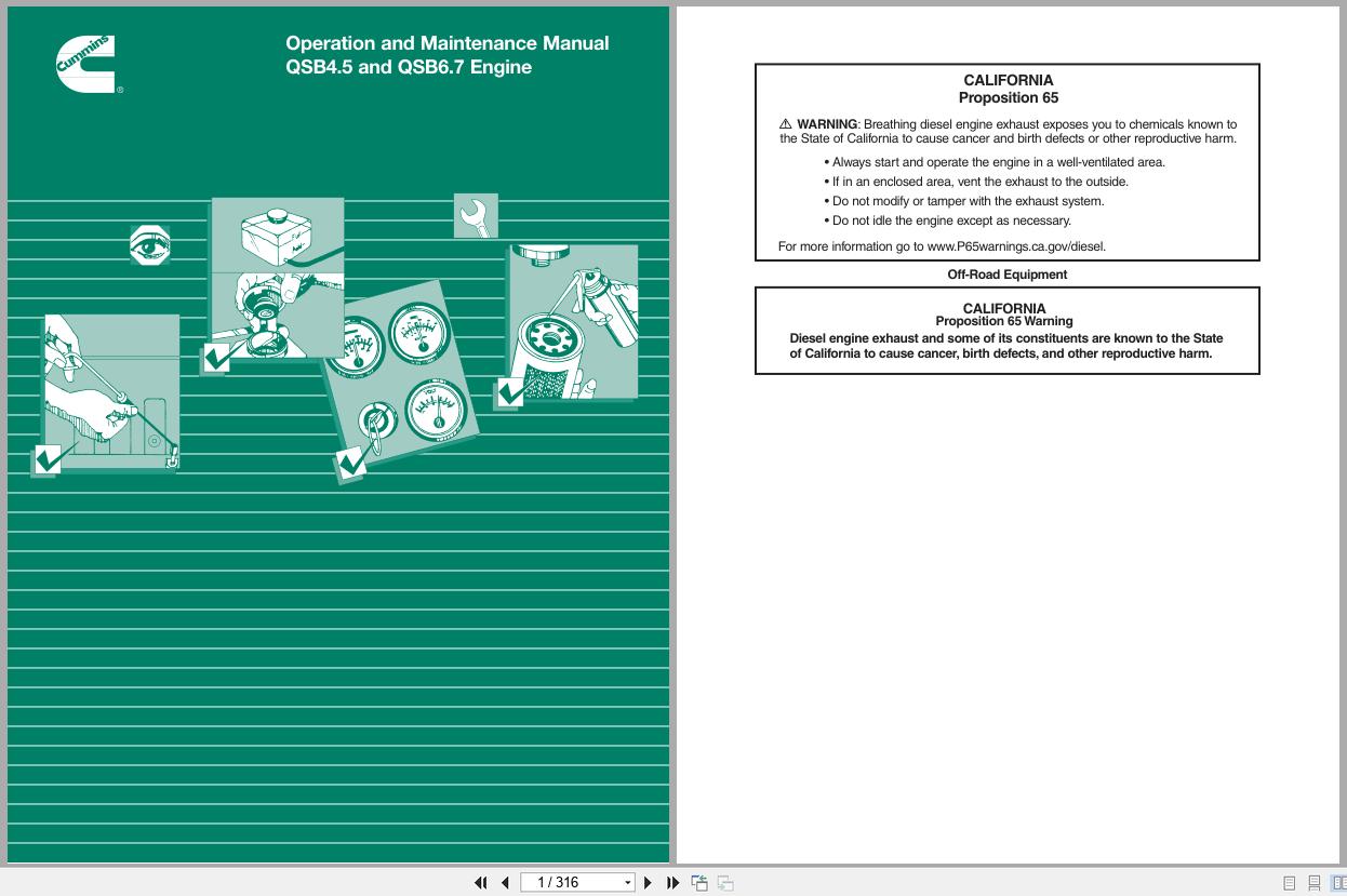 Cummins Engine QSB4.5 QSB6.7 Operation Maintenance Manual 4021531 2024 (1)