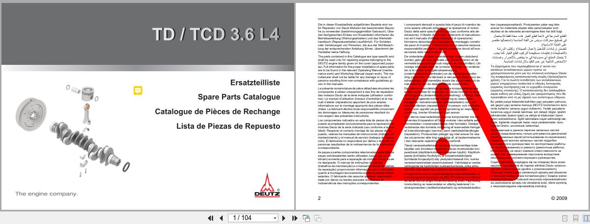 Deutz Engine TD 3.6 TCD 3.6 L4 Spare Parts Catalog 2009 ML (1)