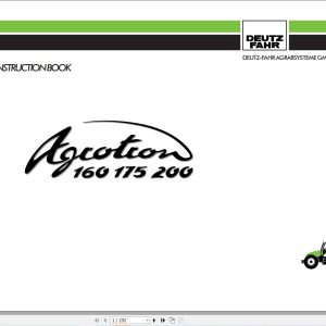 Deutz Fahr Tractor Agrotron 165 170 200 Instruction Manual 1