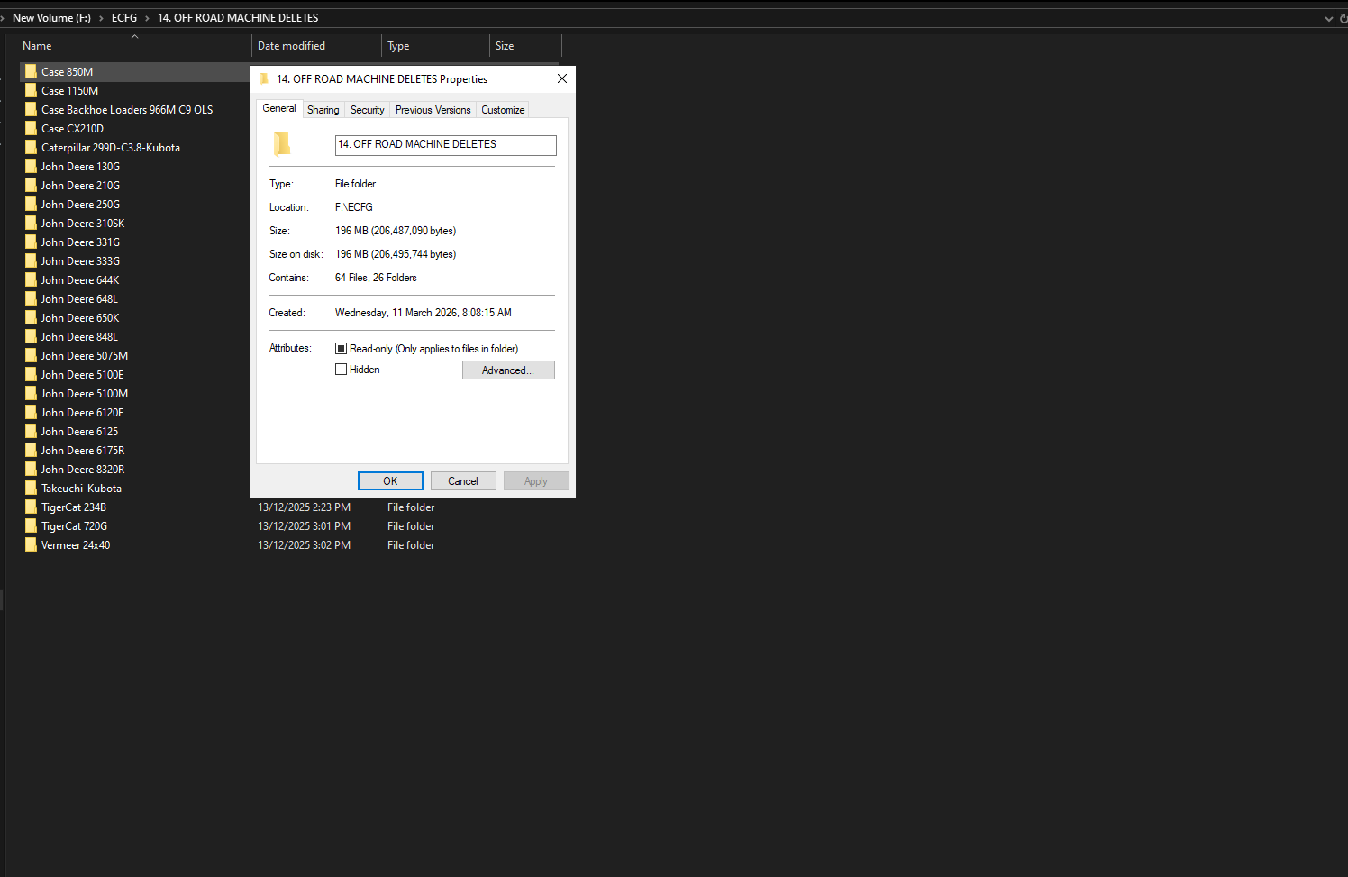 Heavy Equipment Trucks Machine 5.52GB ECFGs Deletes Files Collection 5