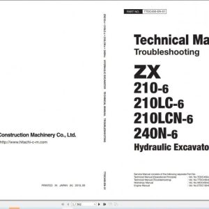 Hitachi Excavator ZX200 6 Parts Technical Workshop Manual 2