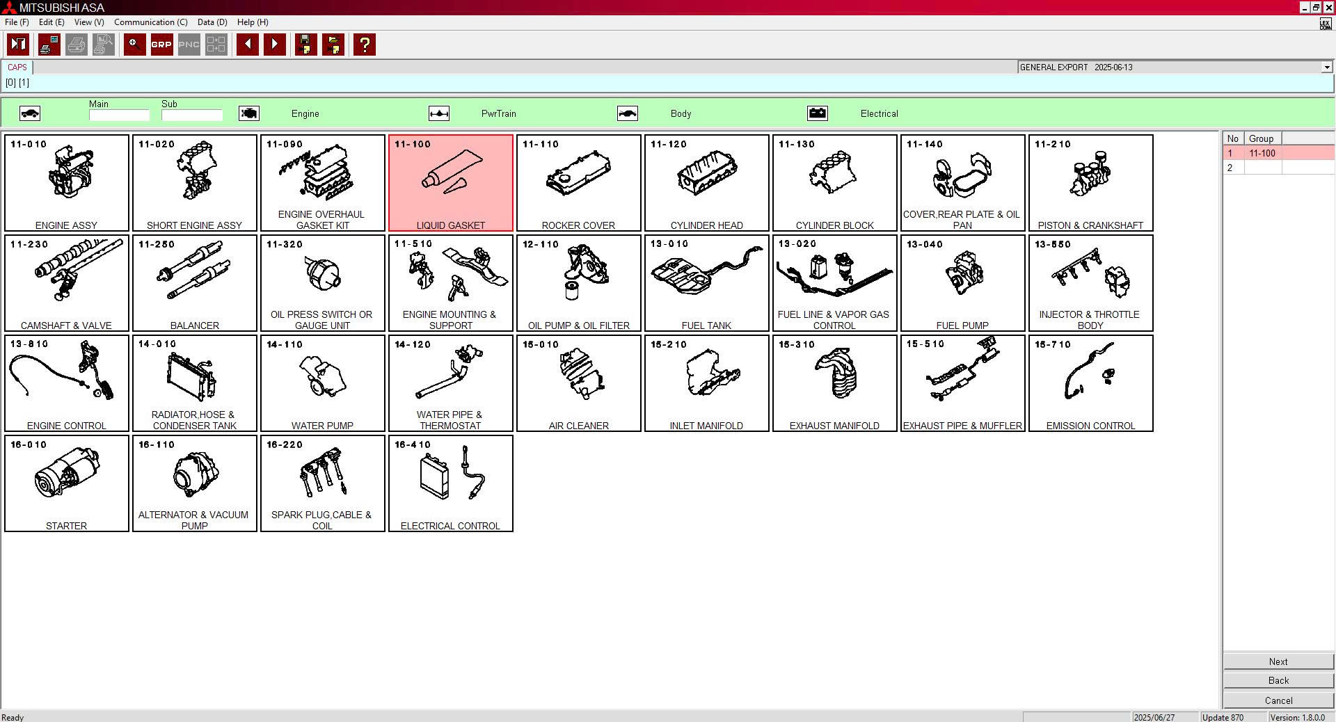 How To Fix Error Mitsubishi EPC MMC ASA M80 EPC 06.2025 Region General (2)