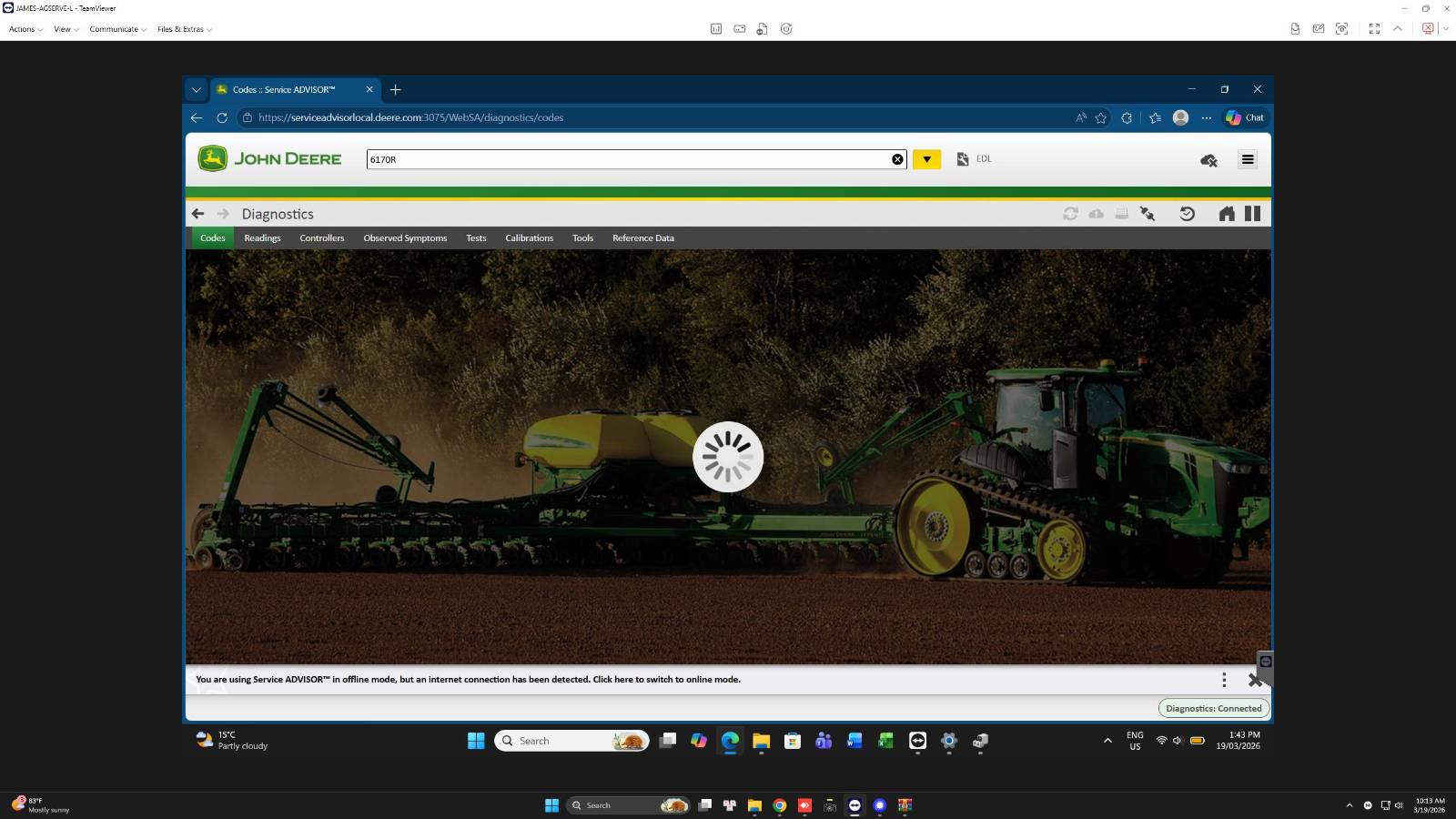 How to Connect John Deere machine EDL3 Adapter + John Deere Service Advisor (3)