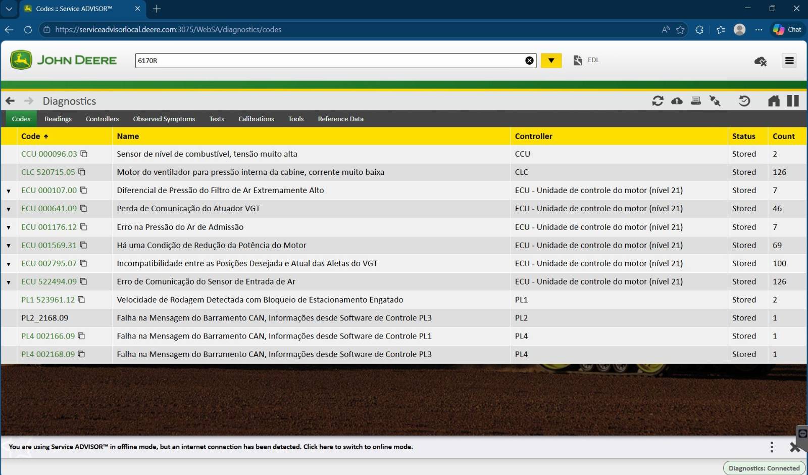 How to Connect John Deere machine EDL3 Adapter + John Deere Service Advisor (4)