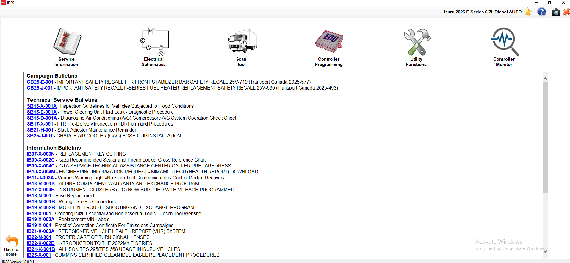 Isuzu IDSS USA 03.2026 Diagnostic Service System 2