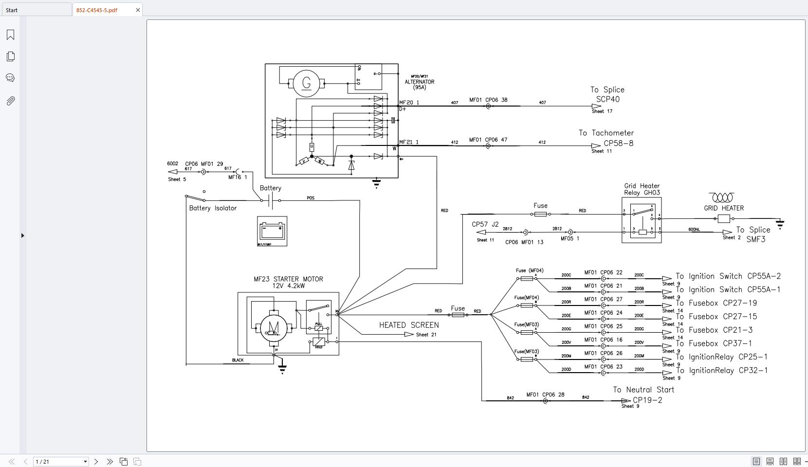 JCB Backhoe Loader 4CX Tier 2 Electrical and Hydraulic Schematics (2)