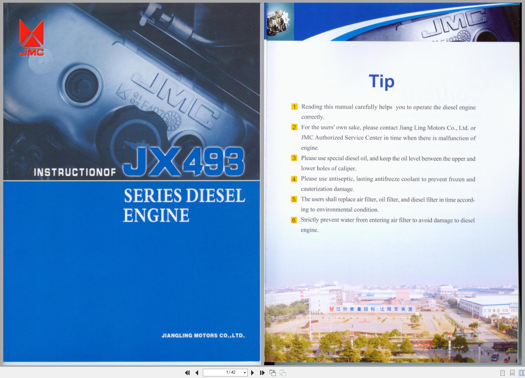 JMC Diesel Engine Series JX493 Instruction Manual (1)