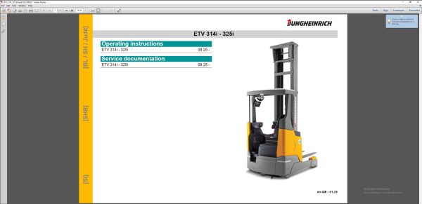JUNGHEINRICH JETI ForkLift SH v4.37.18 EN18 08.2025 Service Information 3