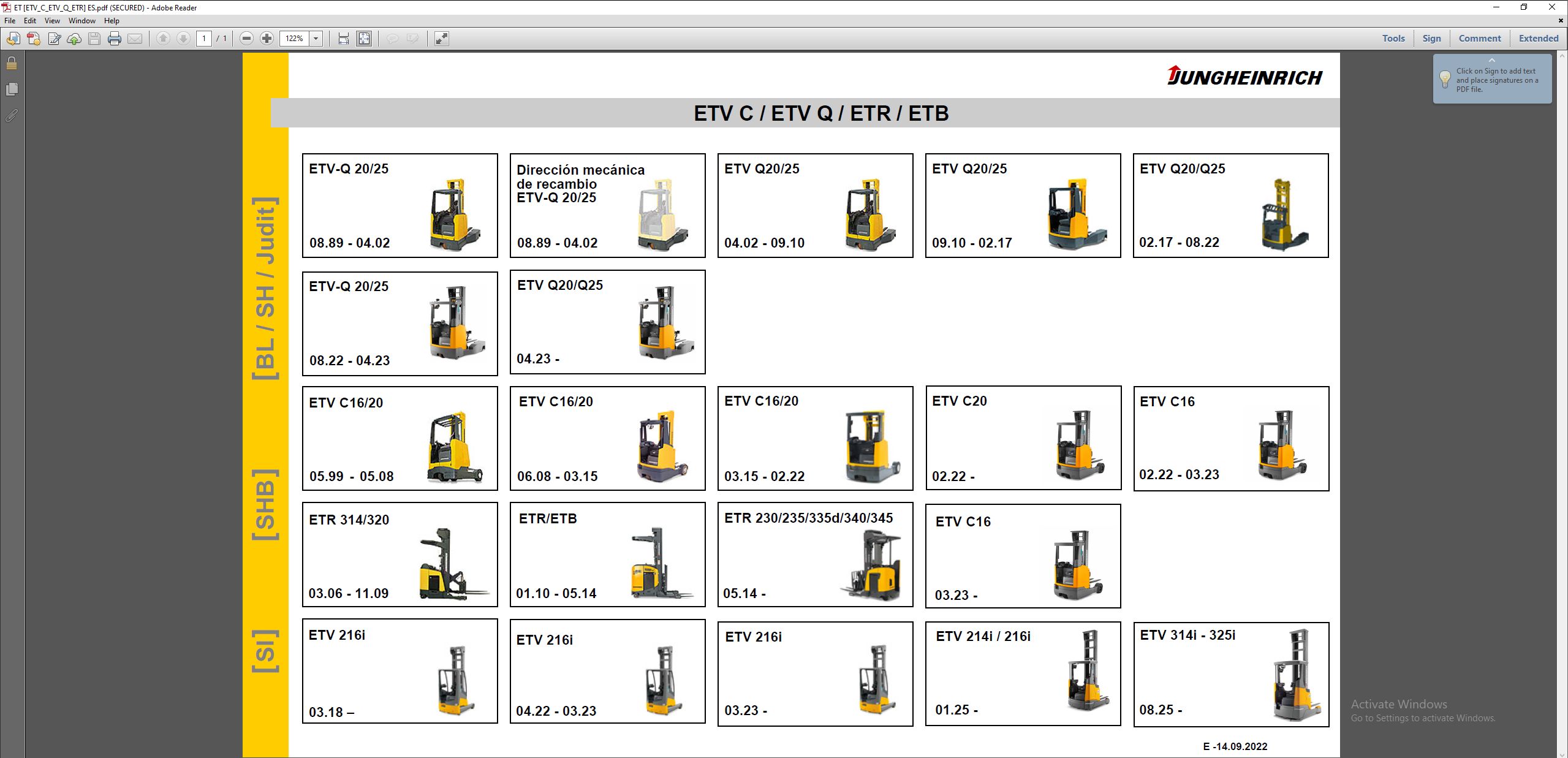 JUNGHEINRICH JETI ForkLift SH v4.37.18 ES18 08.2025 Service Information 2