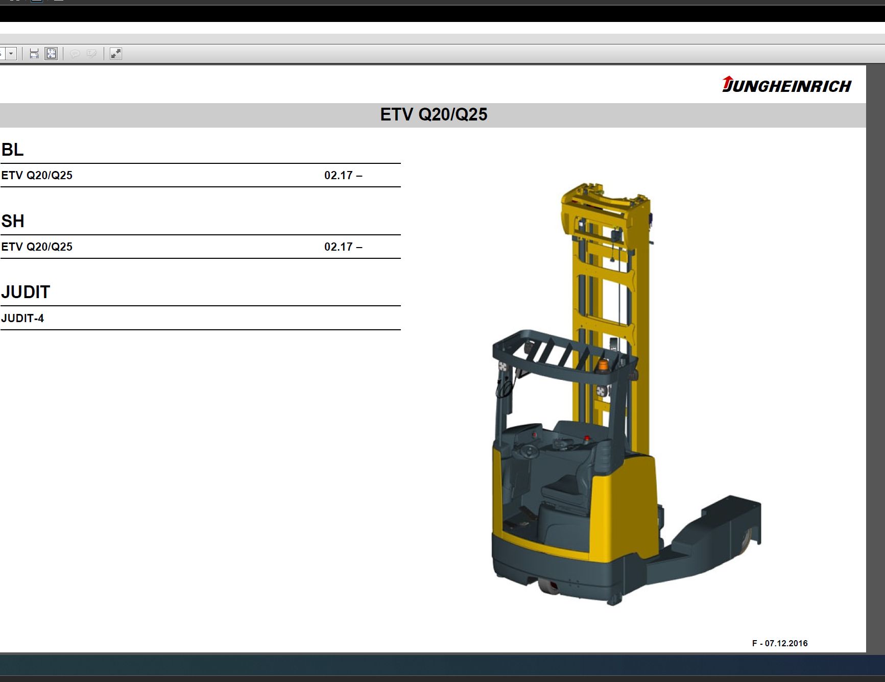 JUNGHEINRICH JETI ForkLift SH v4.37.18 FR18 08.2025 Service Manual Program 3