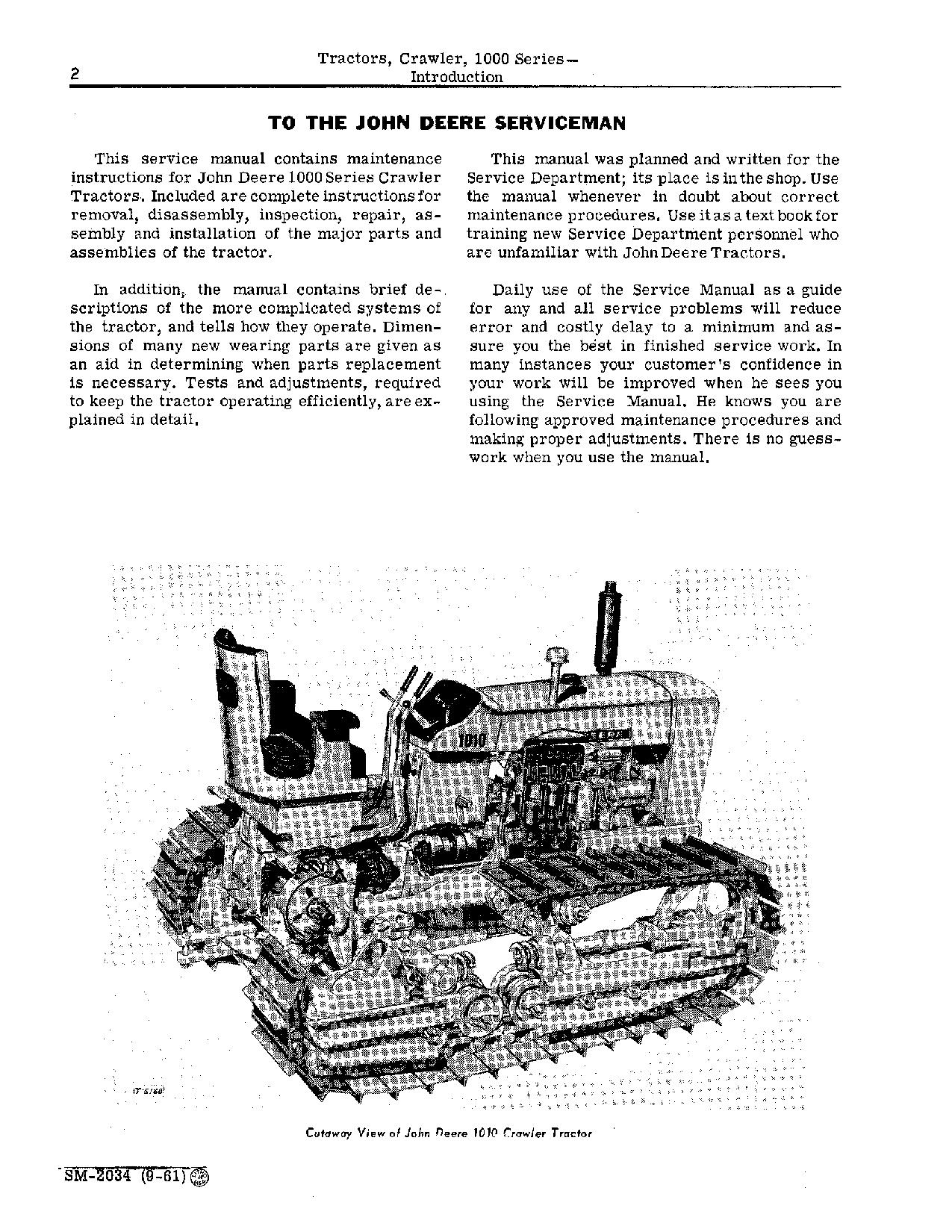 John Deere 1010 Crawler Tractors Service Manual SM2034 (2)