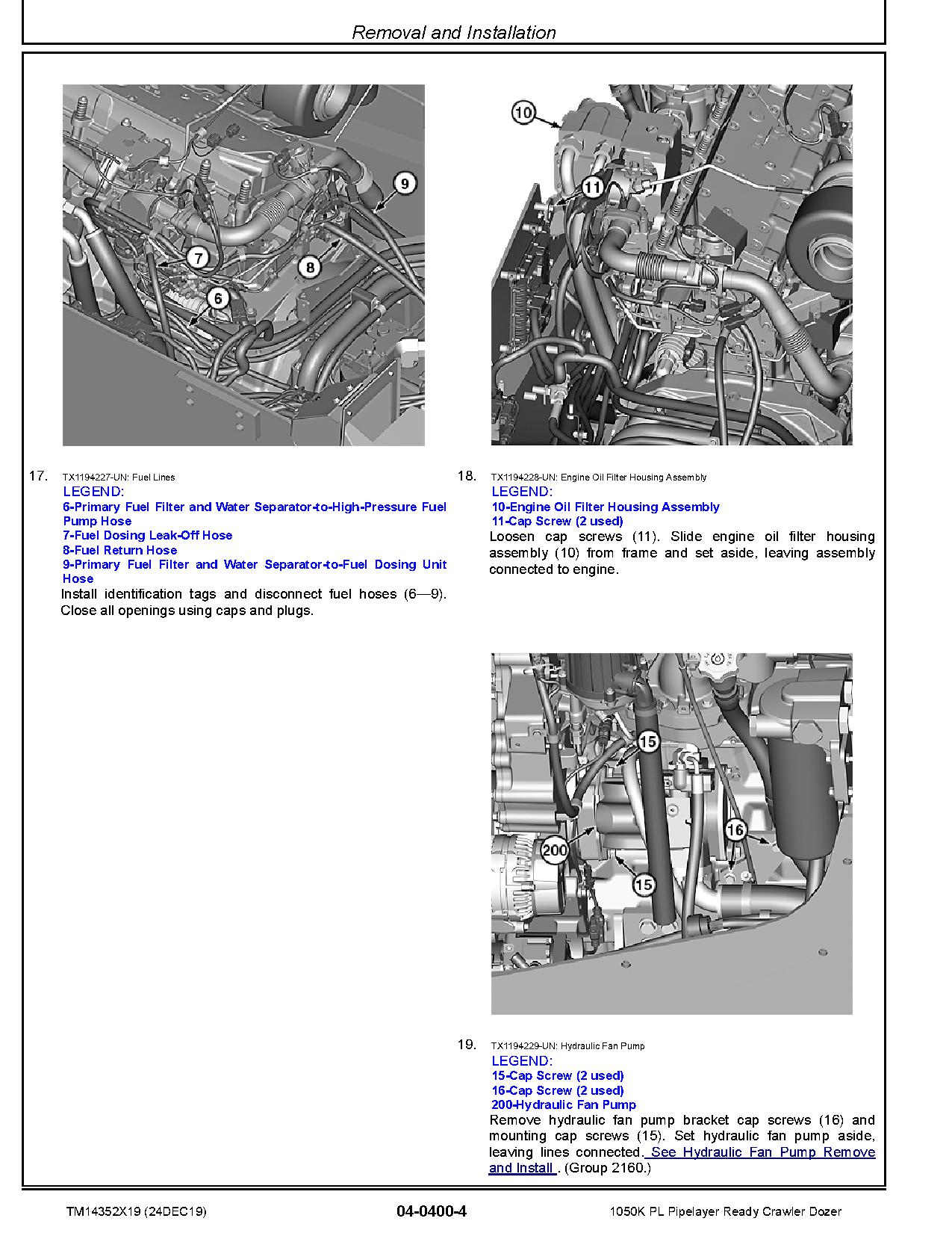 John Deere 1050K PL Pipelayer Ready Crawlers Repair Manual TM14352X19 (2)