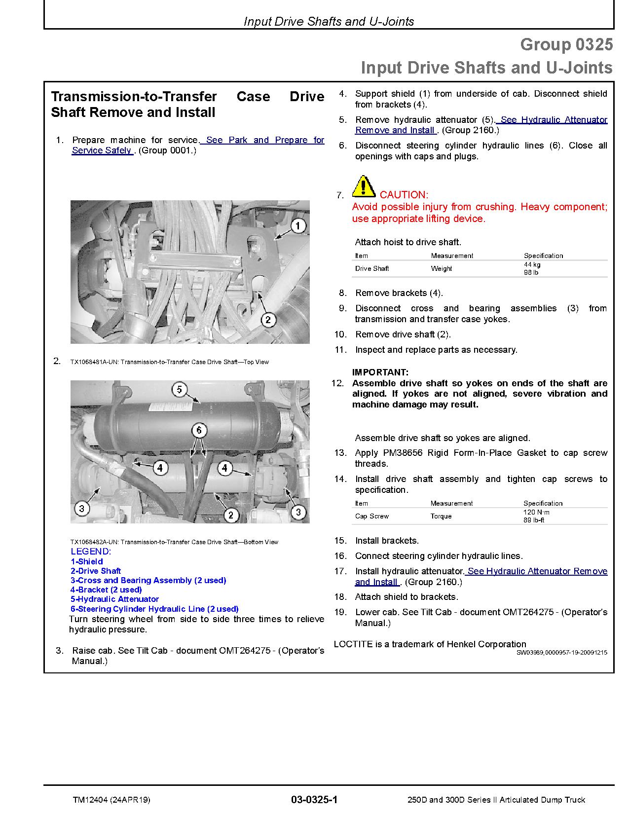 John Deere 250D 300D Articulated Dump Trucks Repair Manual TM12404 (2)