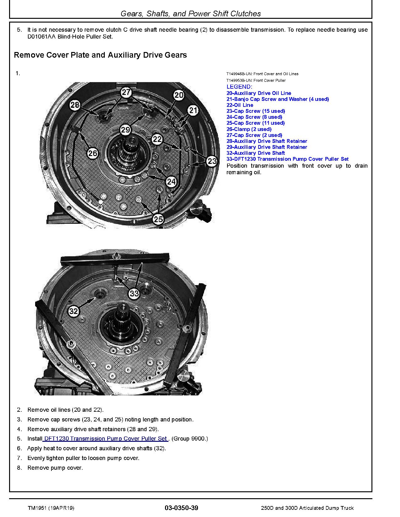 John Deere 250D 300D Articulated Dump Trucks Repair Manual TM1951 (2)
