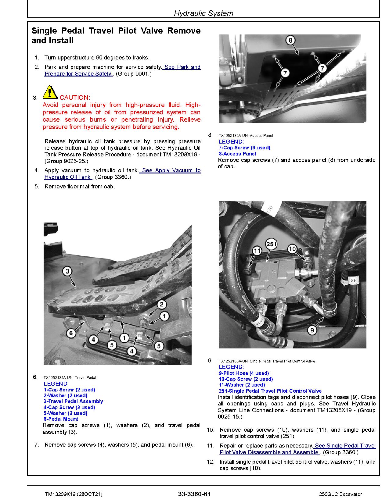 John Deere 250GLC Crawler Excavators Repair Manual TM13209X19 (4)