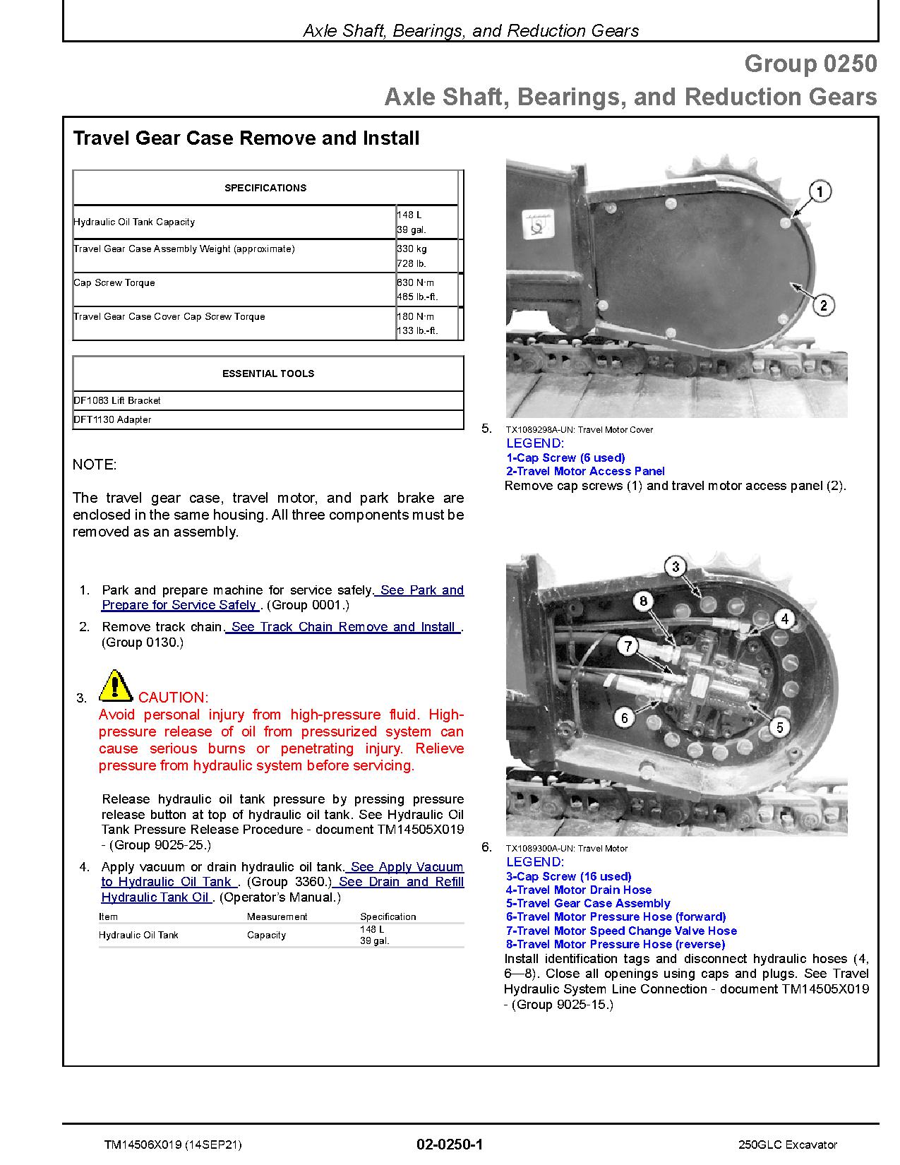John Deere 250GLC Crawler Excavators Repair Manual TM14506X019 (3)