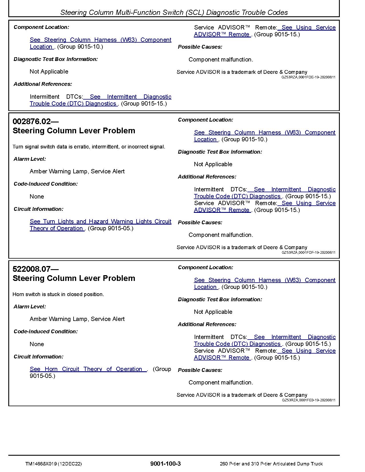 John Deere 260 310 P Tier Articulated Dump Trucks Operation and Test Manual TM14668X019 (2)