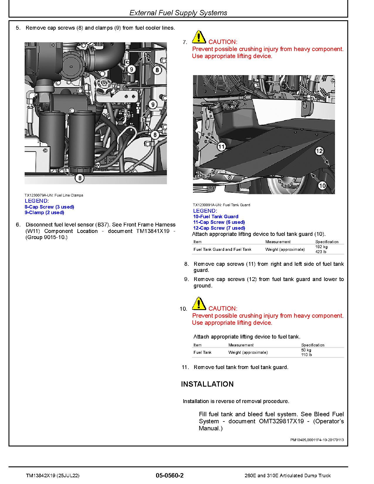 John Deere 260E 310E Articulated Dump Trucks Repair Manual TM13842X19 (3)