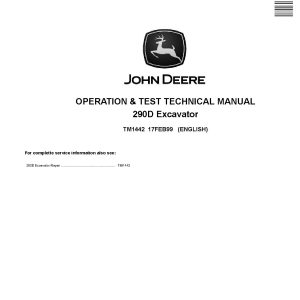 John Deere 290D Crawler Excavators Operation and Test Manual TM1442 (1)