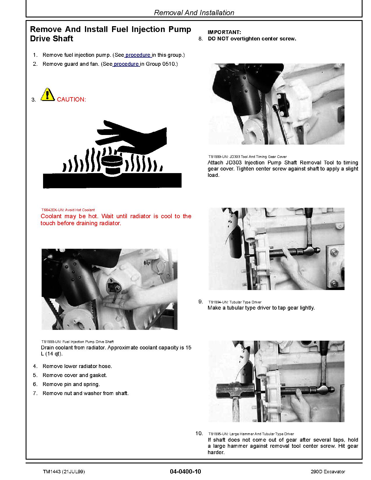 John Deere 290D Crawler Excavators Repair Manual TM1443 (3)