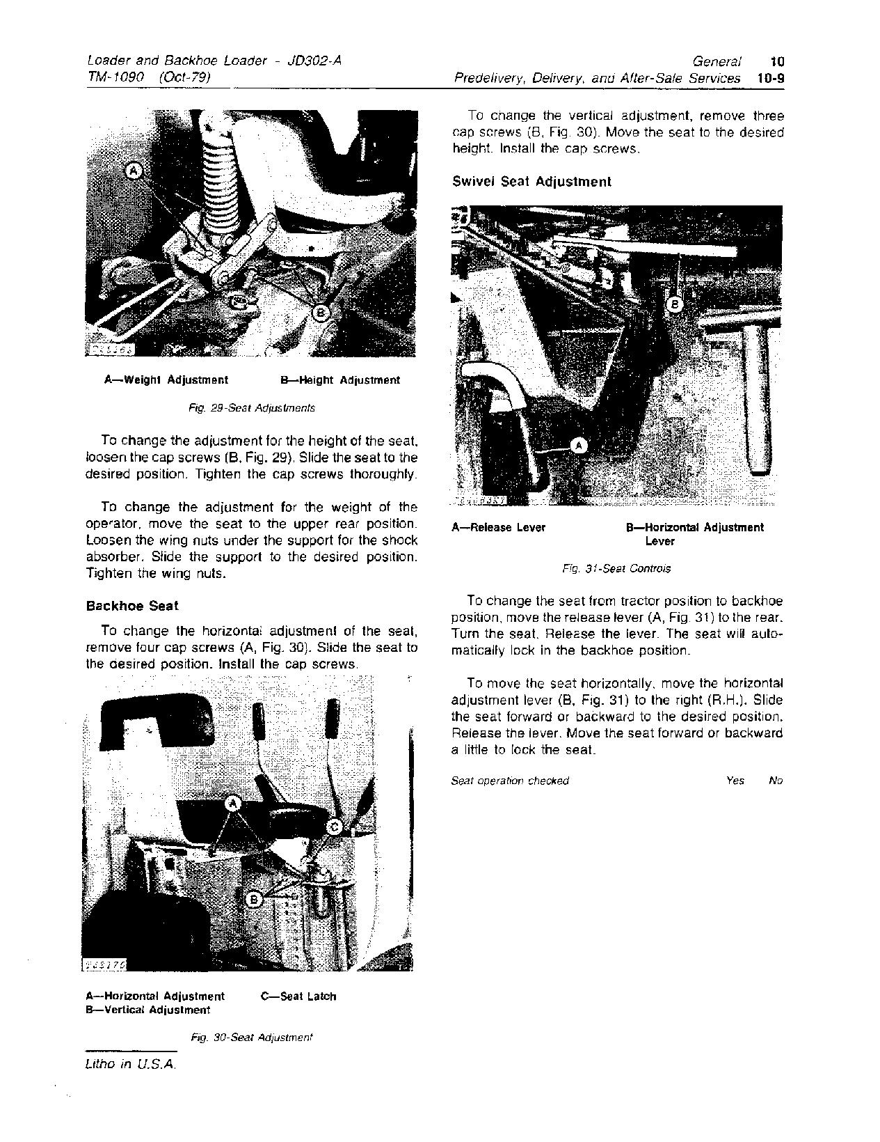 John Deere 302A JD302A Backhoe Loaders 302A JD302A Loaders Technical Manual TM1090 (2)