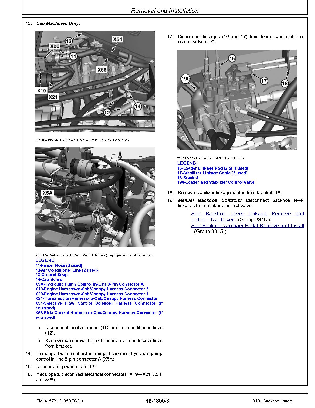 John Deere 310L Backhoe Loaders Repair Manual TM14157X19 (4)