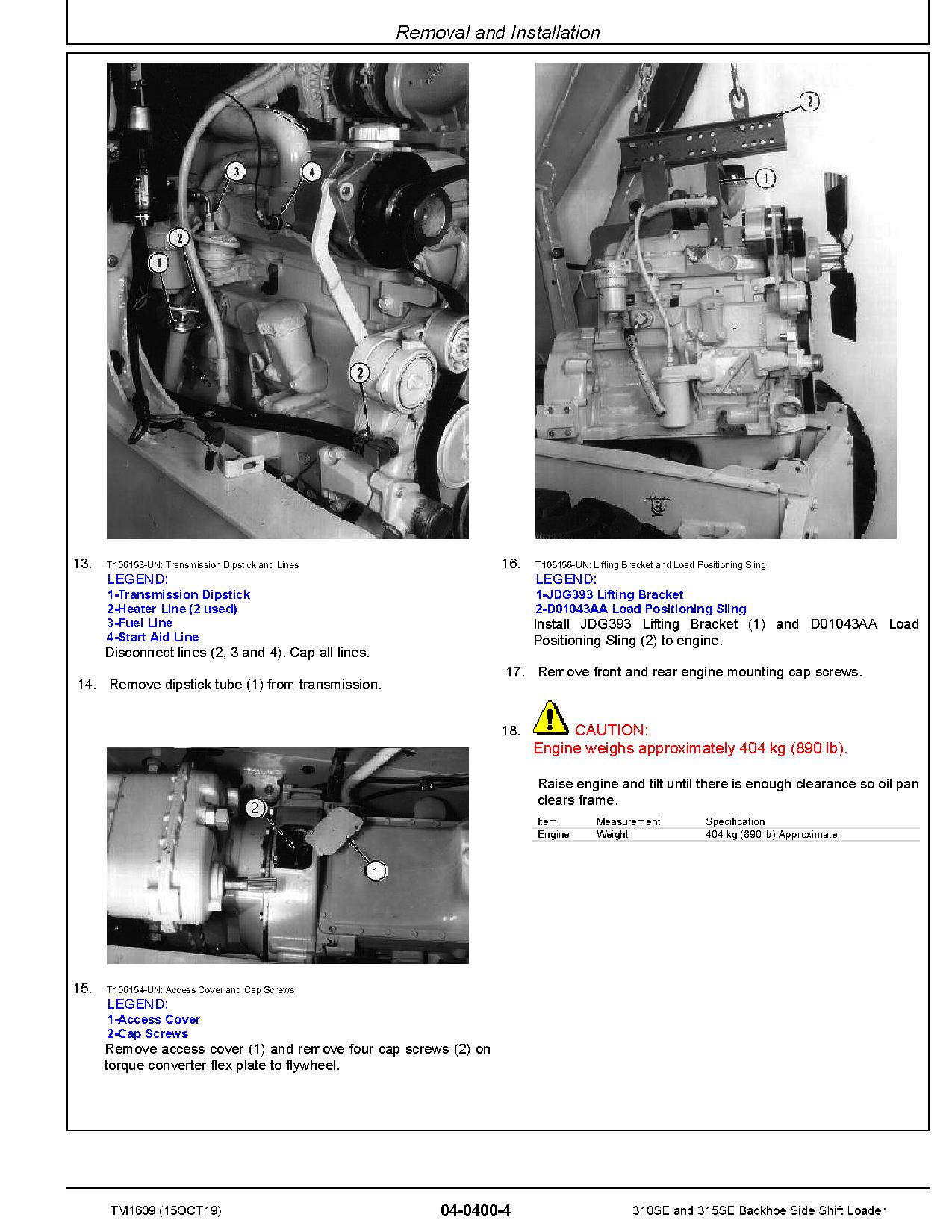 John Deere 310SE 315SE Side Shift Backhoe Loaders Repair Manual TM1609 (3)