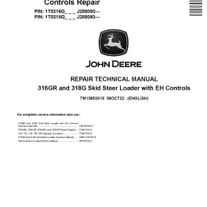 John Deere 316GR 318G Skid Steer Loaders Repair Manual TM13853X19 (1)