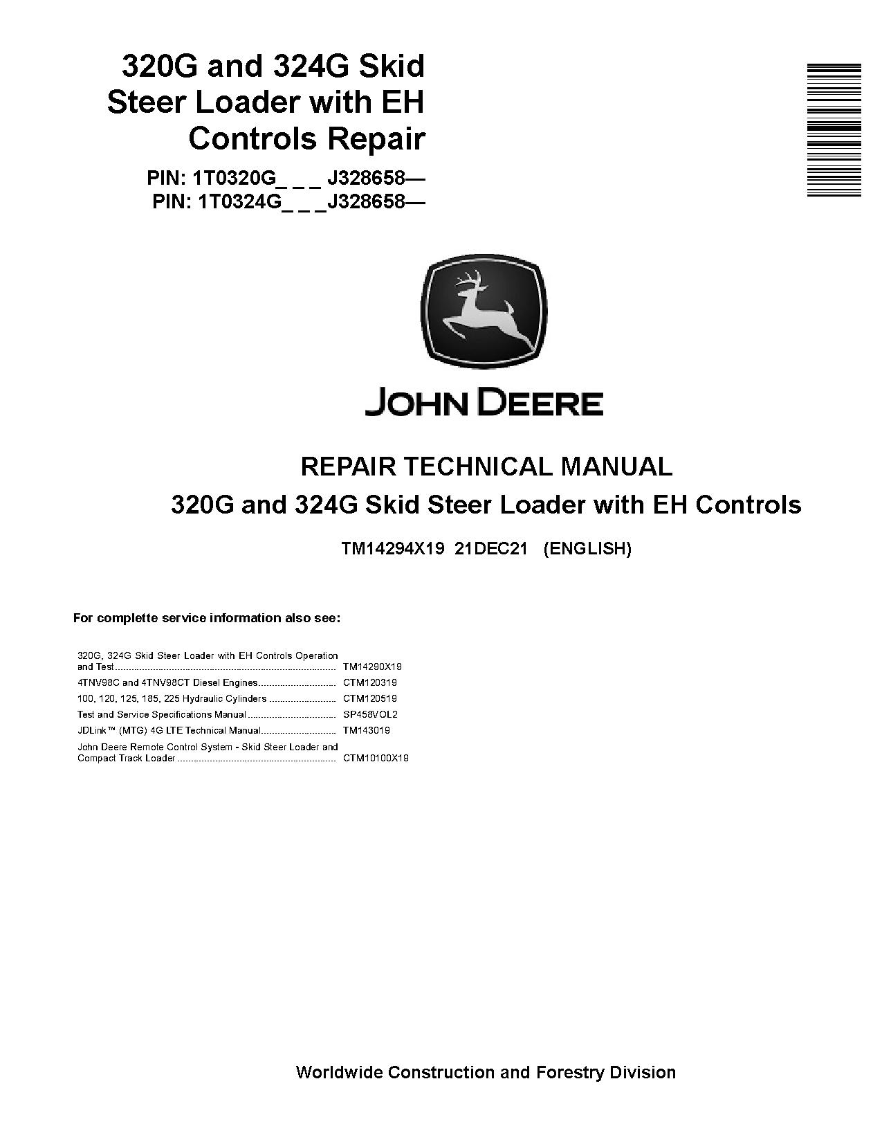 John Deere 320G 324G Skid Steer Loaders Repair Manual TM14294X19 (1)