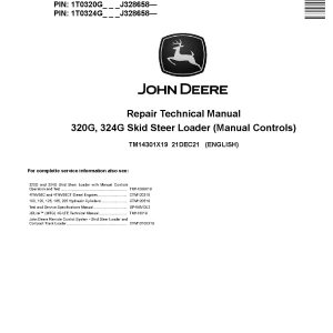 John Deere 320G 324G Skid Steer Loaders Repair Manual TM14301X19 (1)