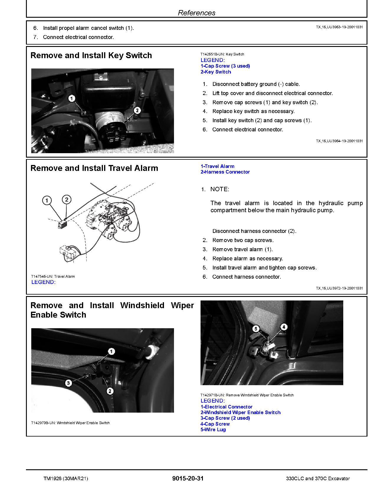 John Deere 330C LC 370C Crawler Excavators Operation Test Manual TM1926 (2)