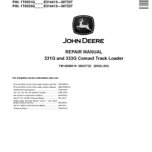 John Deere 331G 333G Compact Track Loaders Repair Manual TM14068X19 (1)
