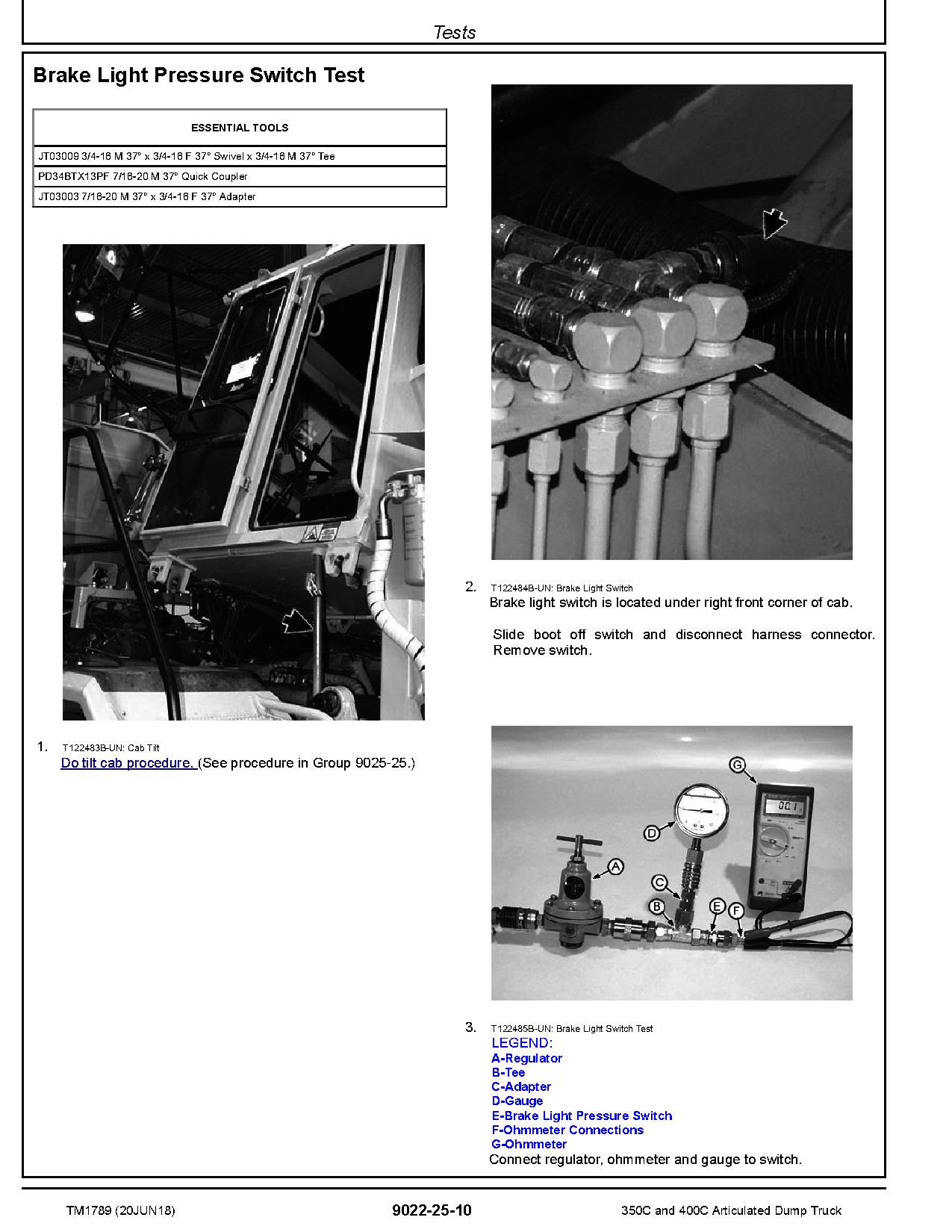 John Deere 350C 400C Articulated Dump Trucks Operation and Test Manual TM1789 (4)