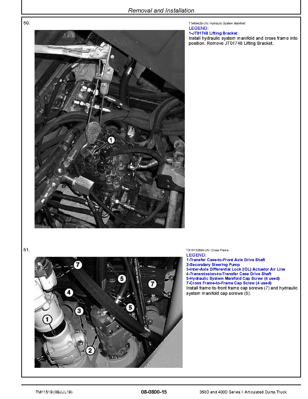 John Deere 350D 400D Series II Articulated Dump Trucks Repair Manual TM11519 (4)
