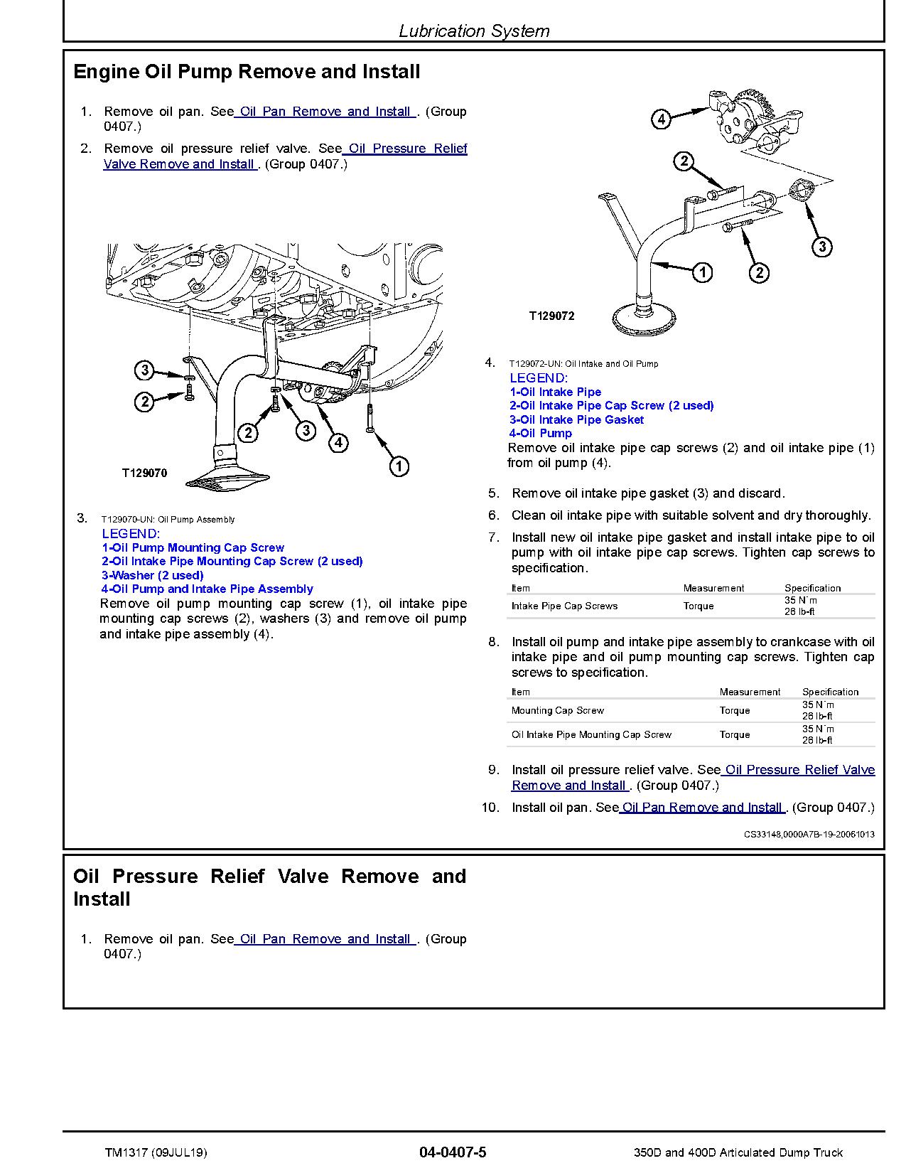 John Deere 350D 400D Tier 3 Articulated Dump Trucks Repair Manual TM1317 (2)