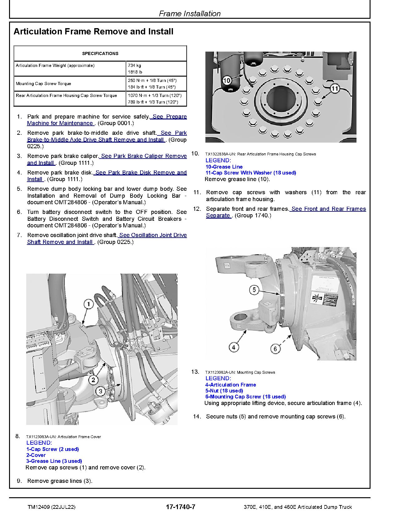John Deere 370E 410E 460E Articulated Dump Trucks Repair Manual TM12409 (4)